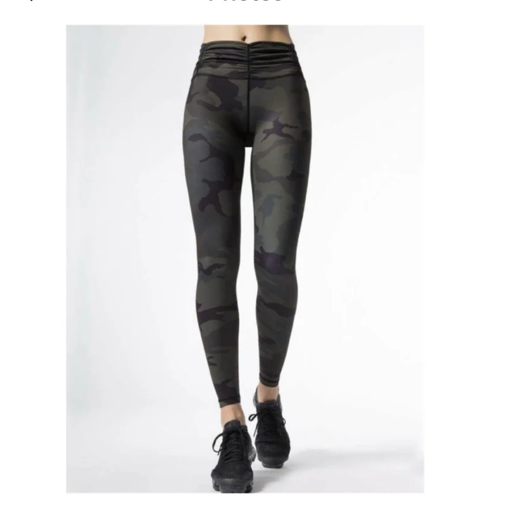 Carbon 38 Ruched Waist Camo Leggings